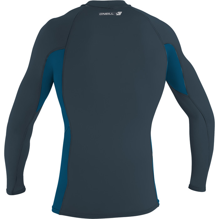 2024 O'Neill Mens Premium Skins Long Sleeve Rash Vest 4170B - Cadet Blue / Ultra blue